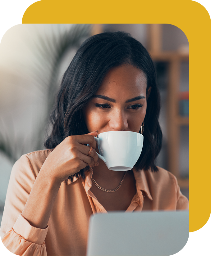 woman sipping tea from cup