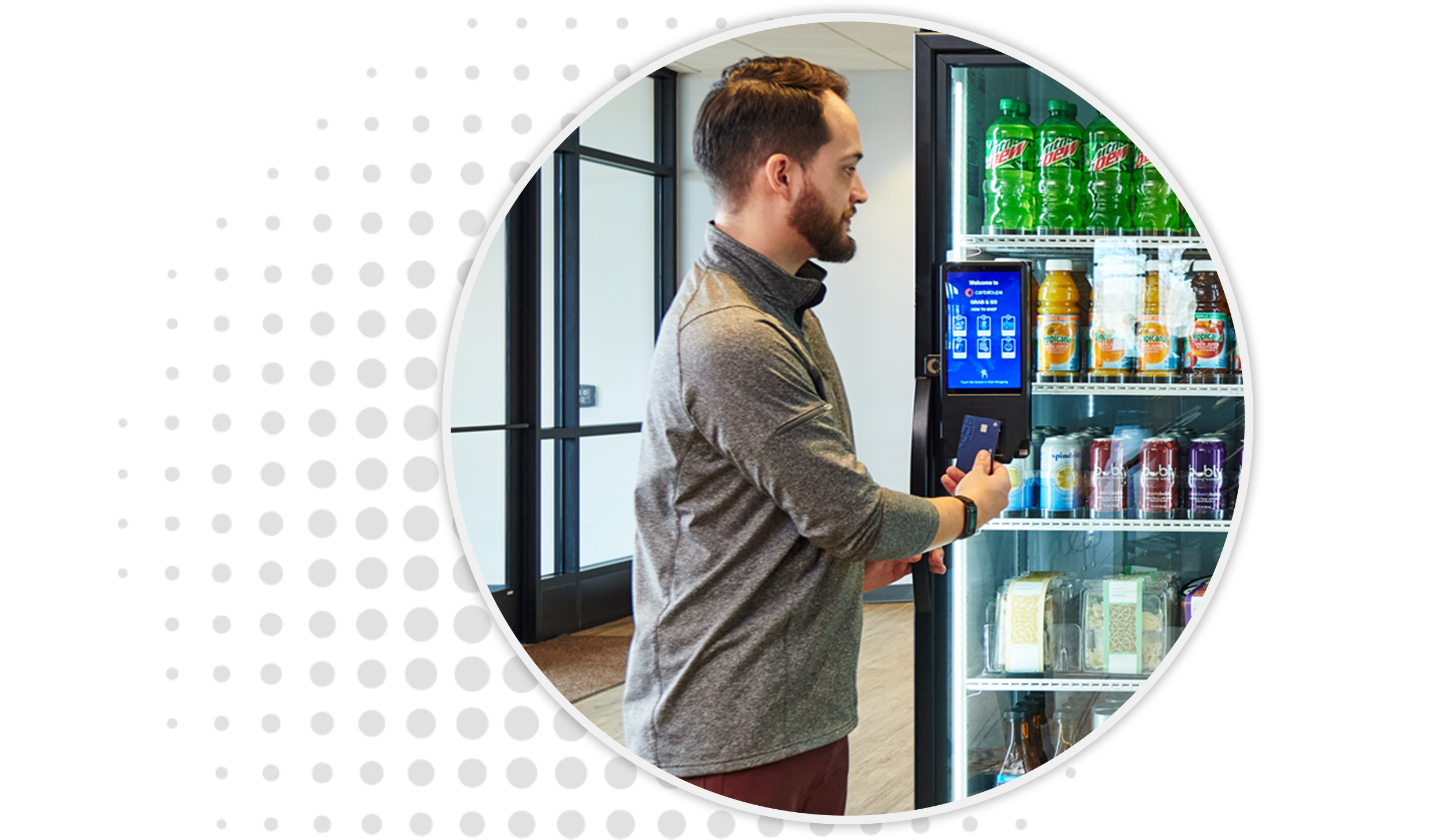 man using vending smart store
