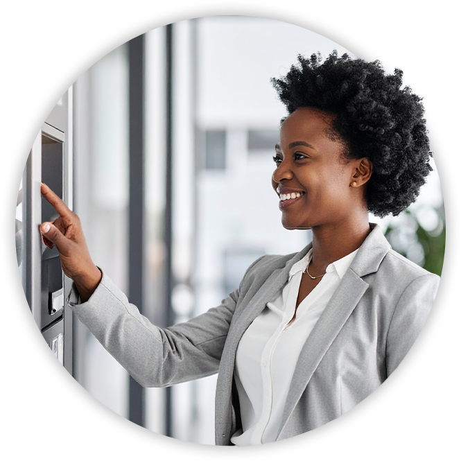 woman using a smart store