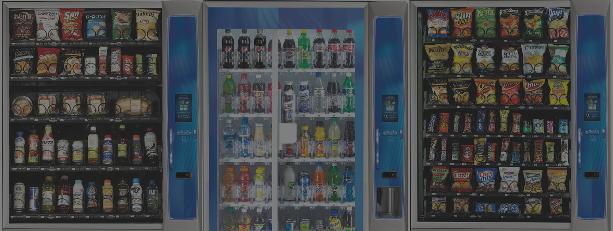 row of vending machines