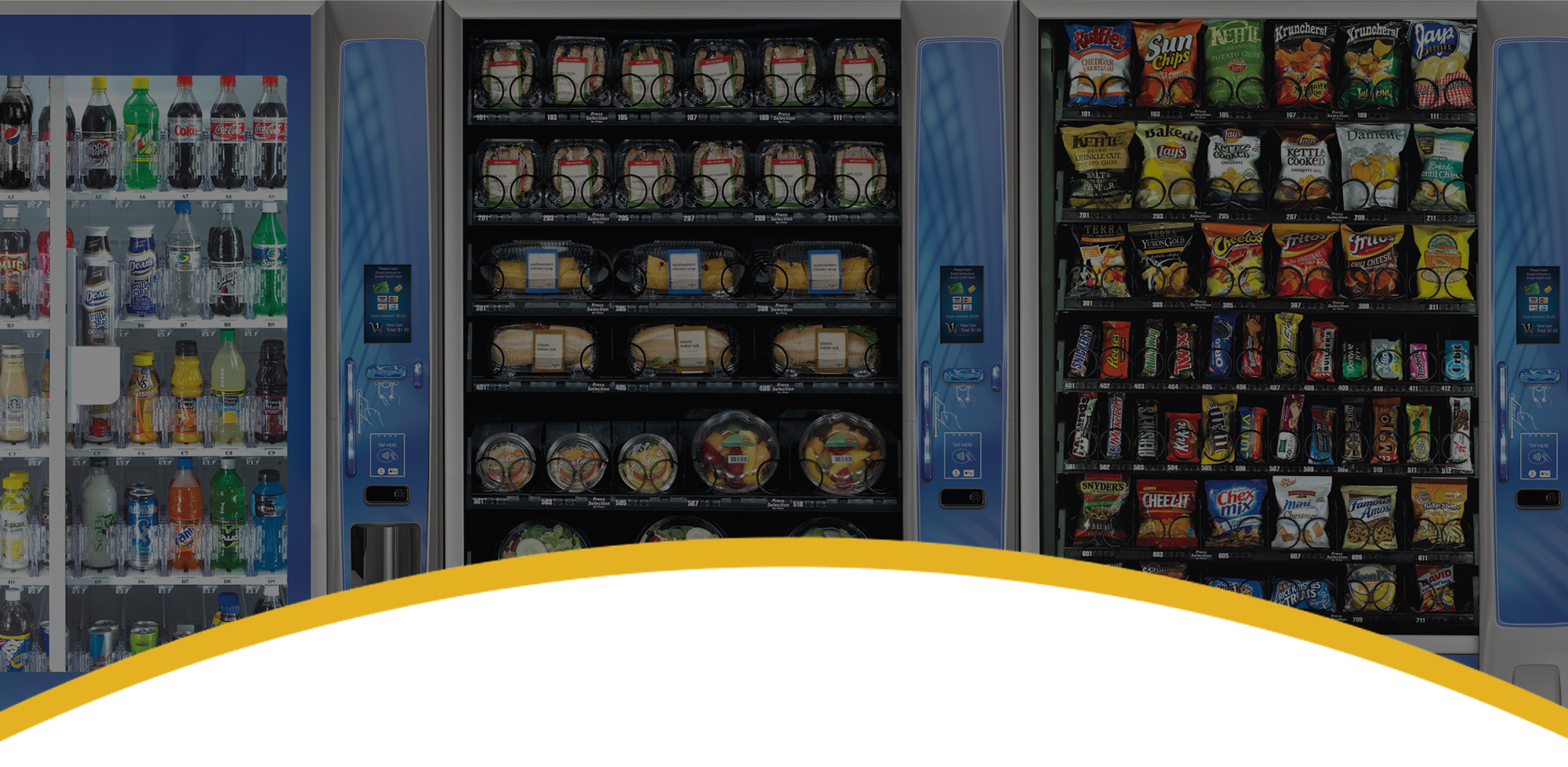 vending machines with a curved bottom