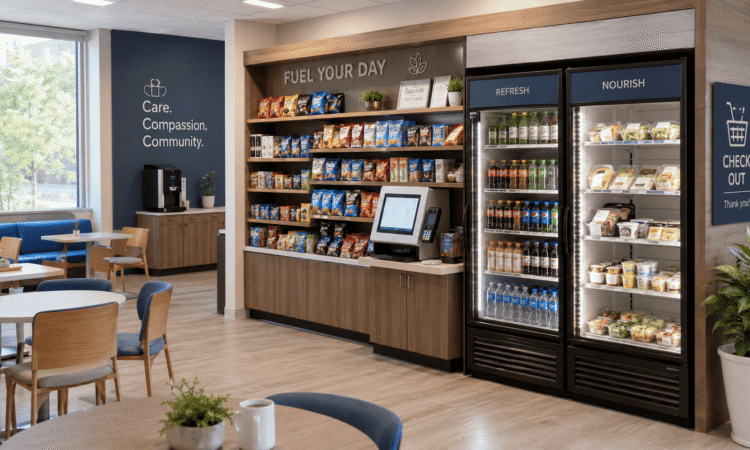 modern micro market in a hospital