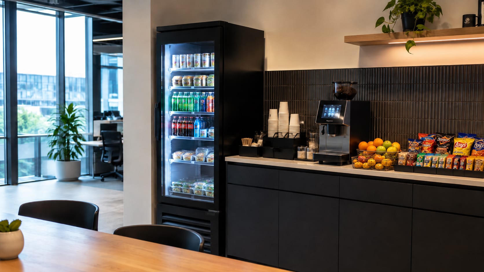 smart cooler in coworking area